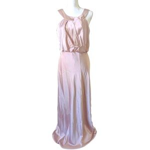 Calvin Klein Cocktail Satin Halter Blush Pink Dress Size 10